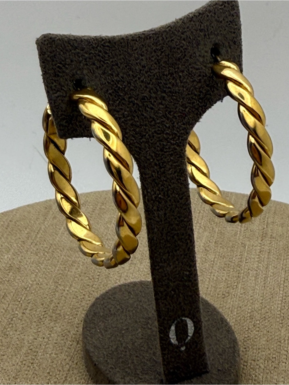 Vintage Gold-Tone Monet pat pending  Twisted Hoop Earrings - Women Jewelry